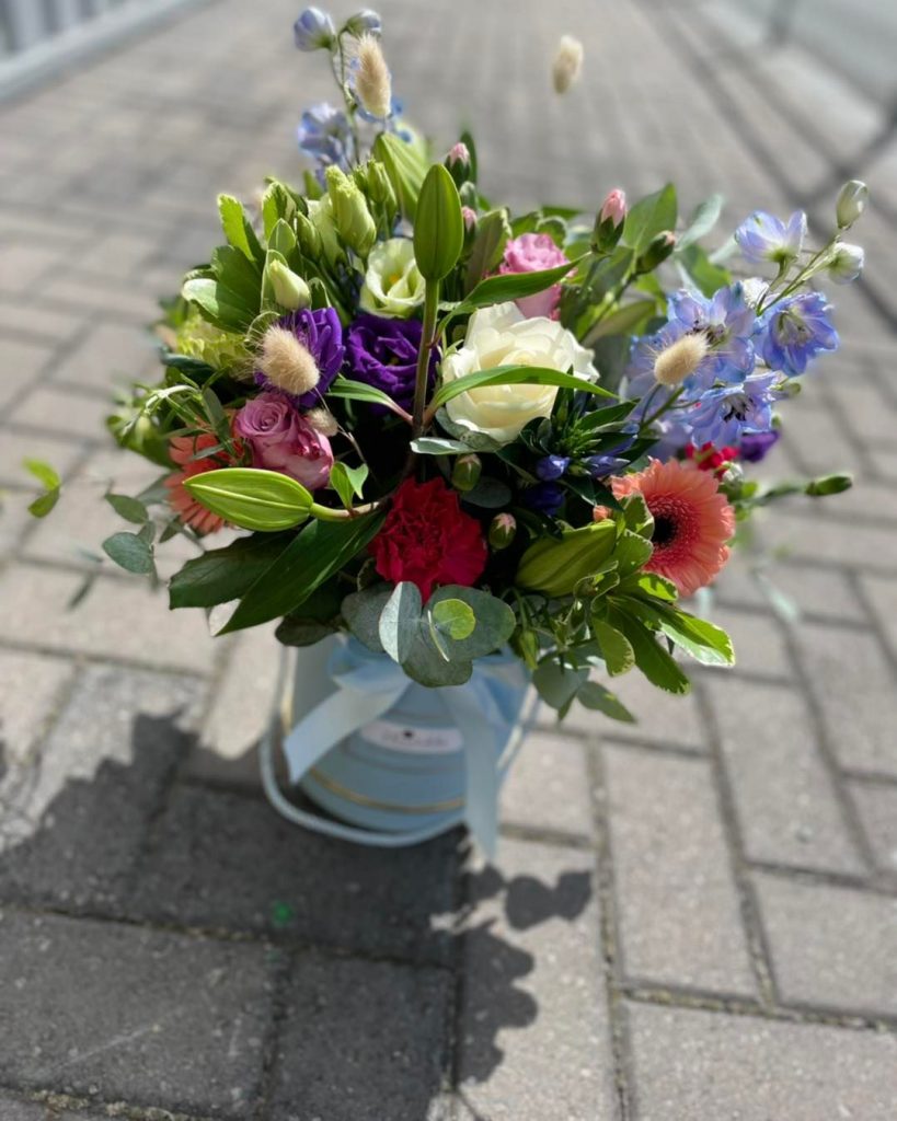 Hat Box Arrangement - Julie Nicholas Florist